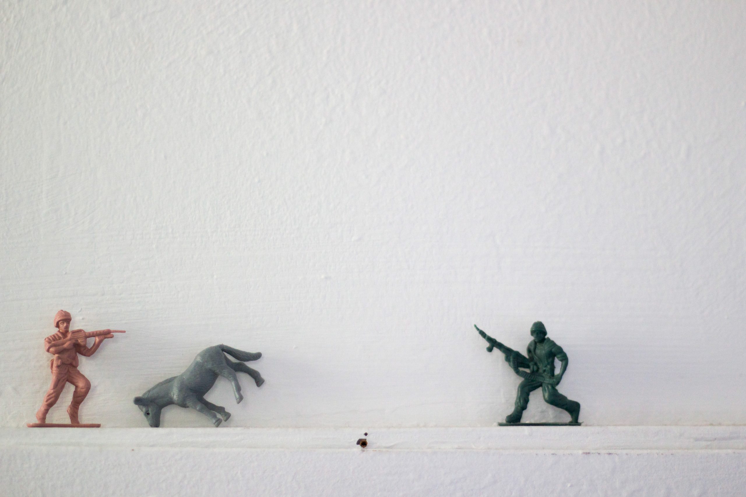toy soldiers horse on ledge