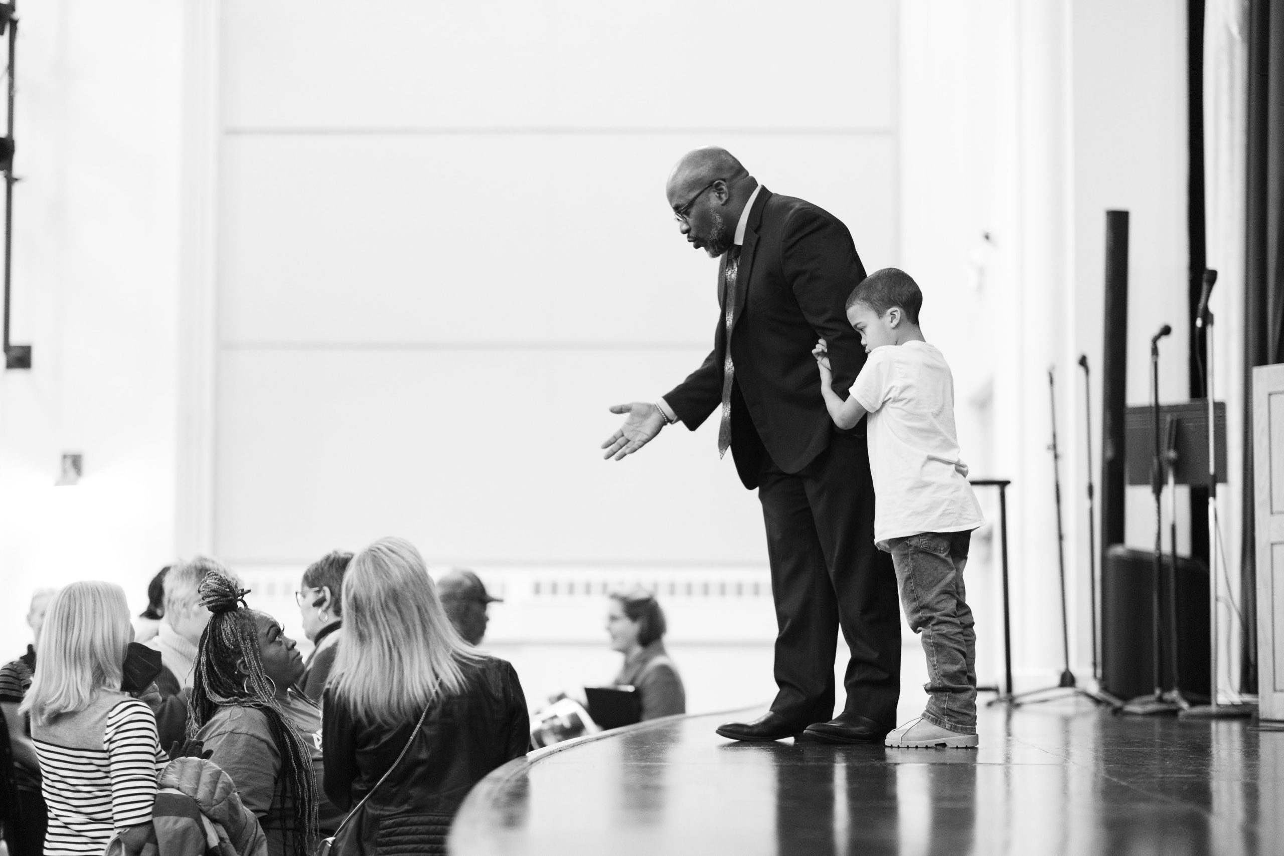 Justin Terrell and son on stage