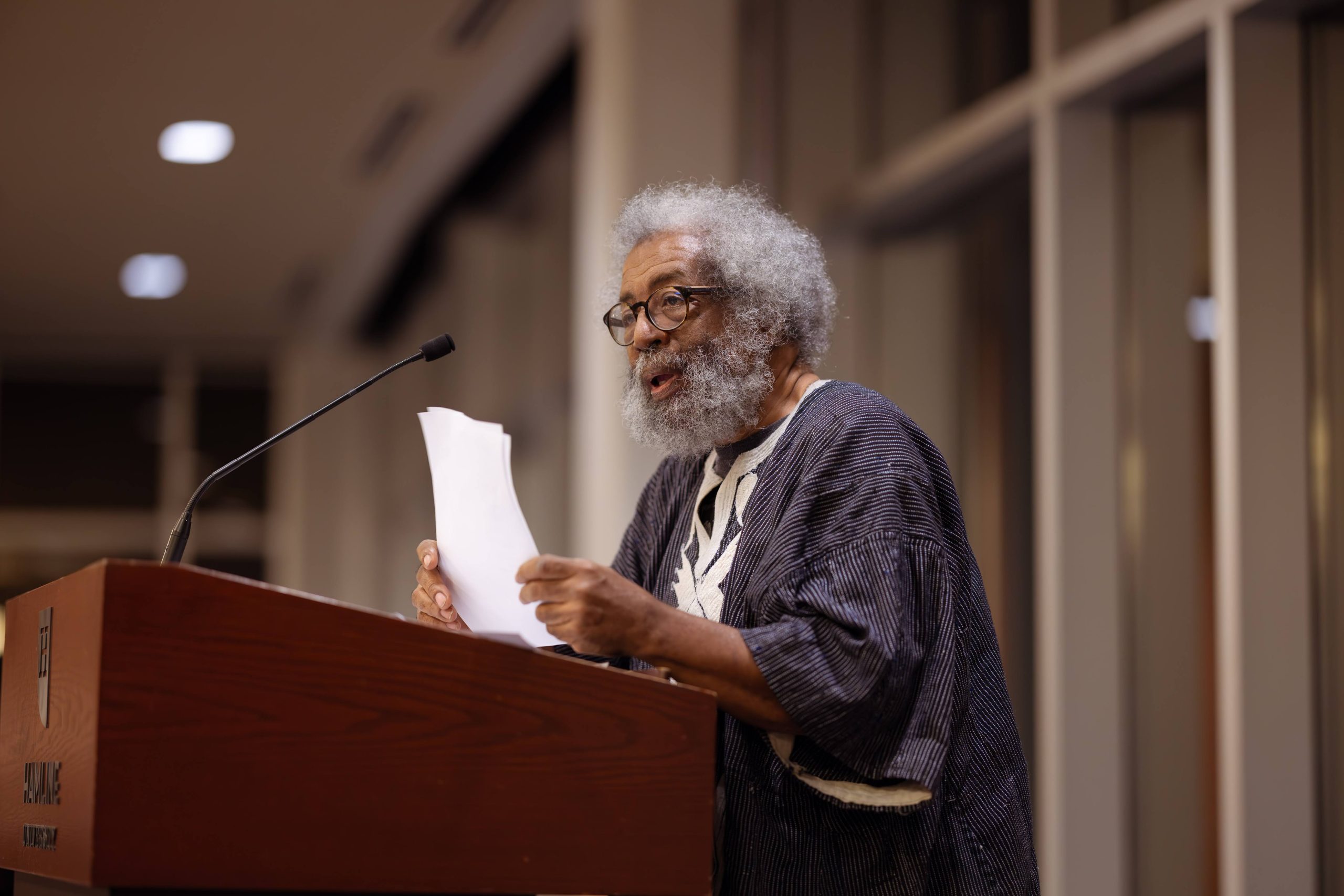 David L Grant at the mic