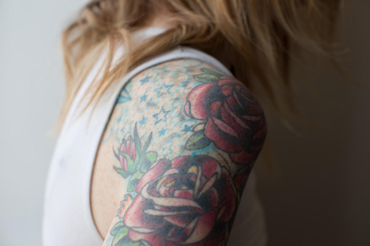 Ripple Effect rose tattoo