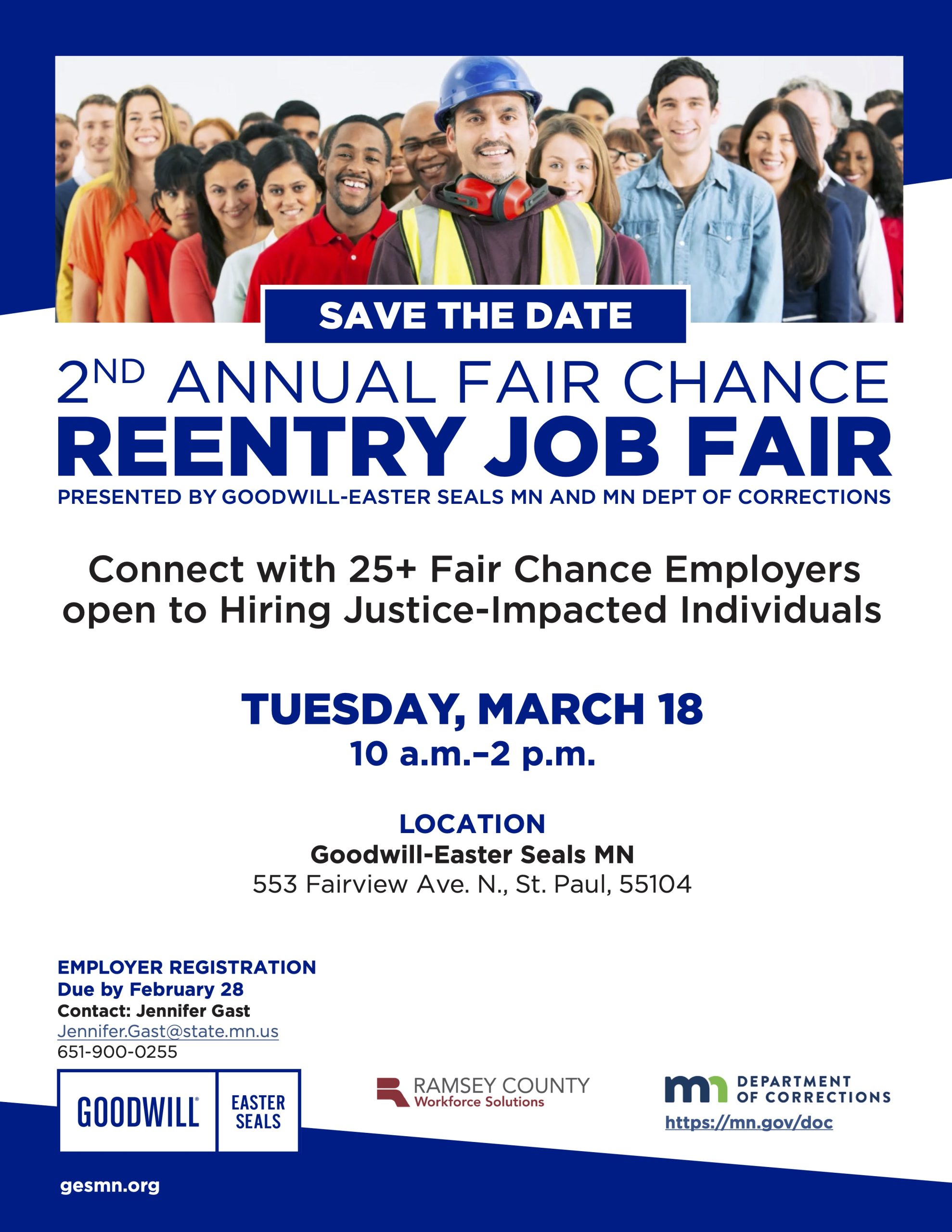 Save the Date 2nd Annual Fair Chance Reentry Job Fair